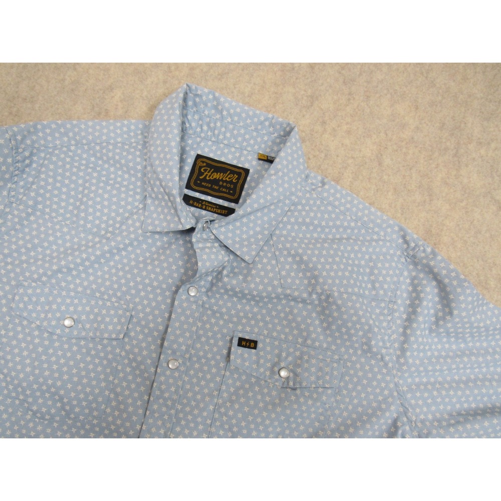 Howler Brothers H Bar B Snapshirt Mens XXL Lockhart Floral Pool Blue Western